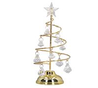 Ejoyous Crystal Christmas Tree Lamp, Stunning Decor Piece, Multi-functional Night Light, Versatile Use, for Bedroom, Table, Christmas Tree, Acrylic Crystal Pendant, Warm Festive Ornament (Golden