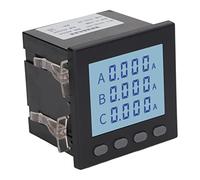 Ejoyous Current Meter, ABS Flame Retardant 3 Phase Ammeter 0 to 5A AC220V LCD Display Silicone Buttons for Substation Distribution Automation Intelligent Buildings Enterprise Energy