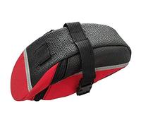 Ejoyous Cycling Rear Pouch, Polyester Saddle Bag with Reflective Strips for Mountain Biking Storage 300ml Capacity Adjustable Design (Red)