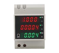 Ejoyous DIN Rail Power Meter PC Digital AC Voltmeter 80 to 300V 100A Single Phase Energy Meter with LED Display Power KWh Time for Home School Shop Lab Use