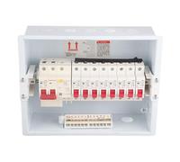 Ejoyous Distribution Box Plastic Indoor Lighting Distribution Box 8 Way 2P Leakage Protection Switch 63A 230 400V Visible Window Rail Mount for Garages Caravans Outbuildings