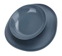 Ejoyous Dog Feeding Bowls Plastic Pet Bowl 28cm Non Slip Detachable Feeder Large Capacity Anti Spill Easy Clean for Puppies Kittens Cats and Small Pets Indoor Daily Feeding Blue (Gray)