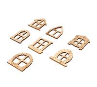 Ejoyous Dollhouse Windows 50PCS Unfinished Fairy Wood Doors