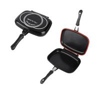 Ejoyous Double-Sided Grill Pans 32 Cm, Double Grill Pan Connecting Pans with Anti-Burning Handle Pressure Cooking Function