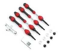 Ejoyous Drive Shaft, Steel CVD Replacement, High Performance Lightweight Upgrade for Slash Rustler Hoss Stampede VXL 4X4 RC Cars (Red)