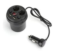 Ejoyous Dual USB Car Charger, DC5V 120W Multifunction Cup Holder with Dual Cigarette Lighter Holes for Phone Tablet PC