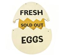Ejoyous Eggs Sign Wooden Farmhouse Decor, 11.81x8.66in (B)