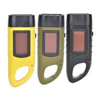 Ejoyous Emergency Hand Crank Flashlight, Rechargeable Dynamo LED Solar Portable Camping Lamp, Lemon Yellow
