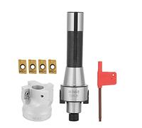 Ejoyous Face Mill Holder, Metal Accuracy Face End Mills, R8 FMB22 Arbor Face Milling Cutter Collet Chuck Holder with Milling Inserts Wrench for Milling Machine Industry Professional Use（400R 50mm）
