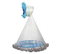 Ejoyous Fishing Cast Net, Portable Nylon Mesh Throw Casting Net Fishing Tackle Accessory with Plate for Freshwater and Saltwater Bait Trap Fish (line-420 steel pendant)