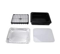 Ejoyous Foil Tray Holder with Lid, 11.0x13.6inches Stackable Insulated Aluminum Foil Pan Carrying Tray Set for Baking Roasting Broiling Cooking for Hot Or Cold Food Storage