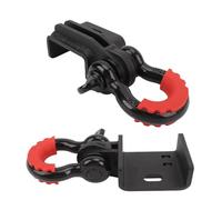Ejoyous Front Tow Hook Bracket, Steel Front Tow Hook Mounting Bracket with 3 4in D Ring Shackles 57000 Lbs Break Strength, No Drill Fit for 2009 to 2023 Original Bumper