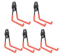 Ejoyous Garage Hook Wall Mounted Garage Hanger Iron and Rubber 5 Pack 33.06LB Load Rust Resistant Coating Easy Install for Bikes Tools Rope Shovel in Garden Home (Orange)
