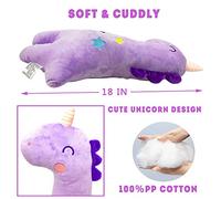 Ejoyous Giraffe Car Belt Pillow Cute Animal Neck Support Cushion for Kids Travel with Adjustable Design Soft PP Cotton Removable Washable Cover (Purple)