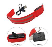 Ejoyous Glowing in the Dark LED Armbands, Lightweight Water Resistant Reflective Armband, 80 Hours Battery for Night Running and Cycling (red)