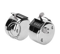 Ejoyous Hand Tally Counter, 2Pcs Handheld Tally Clicker Manual Knob Counter Stainless Steel 0-9999 4 Digit Number Display for Workshop Inventory Coaching Knitting Fishing