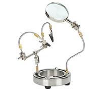 Ejoyous Helping Hands Soldering Station Alloy Steel Third Hand Welding Tool with 360 Degree Flexible Arms Foldable Base 110 Mm Magnifier 300 Mm for Electronics Repair Assembly