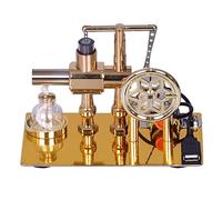 Ejoyous Hot Air Stirling Engine Model Zinc Alloy Mini Engine with LED Generator 165 X 95 X 120 Mm Six Point Flywheel for Science Experiment Classroom Teacher Students