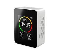 Ejoyous Indoor Air Quality Monitor, Portable Air Quality Meter Multifunctional CO2 Temperature Humidity Detector for Home Office (White)