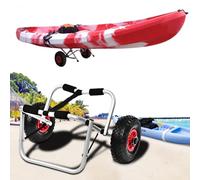 Ejoyous Kayak Trolley Folding Canoe Cart, 10 Inch Aluminum Boat Trolley Cradle Kayak Trolley Folding Kayak Cart Sea Kayak Wheels Canoe Wheels with Soft Foam As Pads for Canoe Board and Kayak, 80kg
