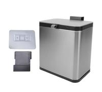 Ejoyous Kitchen Trash Can Stainless Steel Wall Mounted Trash Can 3L with Lid Quiet Close Removable Inner Bucket for Cabinet Door Counter Bathroom RV