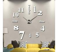 Ejoyous Large 3D Wall Clocks, Mute Large Frameless Wall Clocks, DIY Clock Wall Decal Clock, for Restaurant Office Hotel Bedroom Living Room Design Size Easy to Assemble
