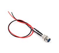 Ejoyous LED Indicator Lights, 12V 8mm Panel Hole, 4 Piece Set (Blue) | Chrome Plated Metal Shell, Dashboard Warning Lamp, Car van Truck Fitment, 12V DC, 23cm Cable,