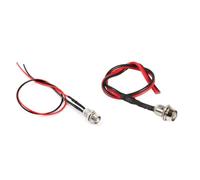 Ejoyous LED Indicator Lights, 12V 8mm Panel Hole, 4 Piece Set (White Light) | Chrome Plated Metal Shell, Dashboard Warning Lamp, Car van Truck Fitment, 12V DC, 23cm Cable,