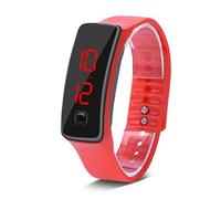 Ejoyous LED Watch Sports Silicone Strap, Digital 12-Hour Dial Electronic Display Wristwatch Watch Rectangle, for Teens Boys Girls Childrens (Red)