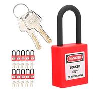 Ejoyous Lockout Tagout Lock, 10 Pack 38mm Safety Padlock with Keys Lock Out Tag Out Devices for Electrical Industrial Engineering Factories (Red)