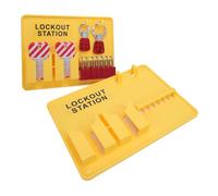 Ejoyous Lockout Tagout Station, Wall Mount Polycarbonate Security Panel with Pre-drilled Holes, Bright Yellow for Industrial Electromechanical Maintenance
