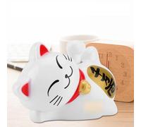 Ejoyous Maneki Neko, Solar Powered Lucky Cat with Swing Arm, ABS Plastic Fortune Cat for Home and Office (Ten Million Taels)