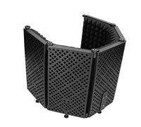 Ejoyous Microphone Isolation Shield, Foldable Microphone Sound-absorbing Reflector with 5-fold Sound Insulation for Studio Recordings Podcast Radio