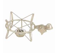 Ejoyous Microphone Shock Mount Zinc Alloy Condenser Mic Holder with 5 8 to 3 8 Adapter Reduces Vibration Noise Stable Clip for Studio Recording Broadcast for Neumann TLM103 MK4 (Gold)