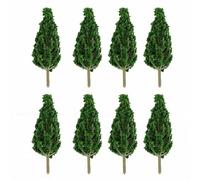 Ejoyous Miniature Trees, Plastic Model Trees 50 Pack 8.5cm 3.3in Deep Green for Model Railroad Scenery, Lightweight Ready to Use for Diorama Sand Table Micro Landscape Builders (8.5cm)