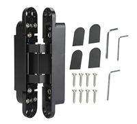 Ejoyous Modern Black Zinc Alloy Flush Mount Hidden Door Hinges, 180 Degrees Adjustable, 35mm-850mm Door, 40kg Capacity