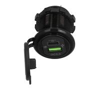 Ejoyous Modified Car, Aluminum Alloy Car Fast with PD QC3.0 Type C Port, 12V 24V Input 5V 4.2A Output, Green Backlight and Rain Cover for Cars Trucks Boats
