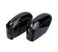 Ejoyous Motorcycle Hard Saddlebags Side Case, ABS Plastic Hard Saddle Bag 22L Locking Top Opening with Turn Signals Brake Lights for Cruisers
