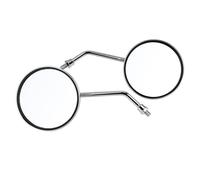 Ejoyous Motorcycle Mirror Set, Iron Round Rearview Mirrors, Adjustable Rotatable 2 Piece Left Right Side Mirrors for Scooter ATV Moped Universal 8mm Mount