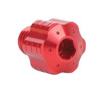 Ejoyous Motorcycle Rear View Mirror Plug, CNC Machined Aluminium Alloy, Deep Thread Design for 10mm Motorcycle Mirror Holes (Red)