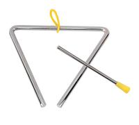 Ejoyous Musical Triangle Percussion Triangle Handheld 6 in Steel Instrument Placeholder Plastic Coated Rod Yellow Rubber Hanger for Early Childhood Music Rhythm Education