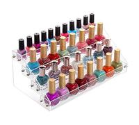 Ejoyous Nail Polisher Organiser Rack Stand, 4 Tier Nail Varnish Holder Display Stand Table Top Desktop Acrylic Nail Art Polish Bottle Storage Shelf Stand Rack 31 * 16.6 * 14.2cm