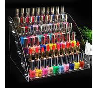Ejoyous Nail Varnish Holder, Acrylic Clear Nail Polish Makeup Display Stand Rack, Transparent Ladder Design Nail Polish Display Storage Rack, Cosmetic Nail Polish Tattoo Ink Organiser (6 Layers)