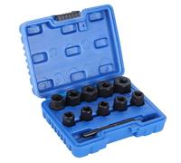 Ejoyous Nut Remover Kit Carbon Steel Nut Extractor Set 11pcs 3 8in Drive Heat Treated Reverse Thread Sockets for Wheel Remove on Cars Trucks Garage Mechanics