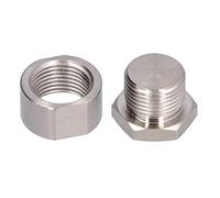 Ejoyous O2 Oxygen Sensor Plug Nut M18 x 1.5 Thread Hardware Fastener Fitting Iron Electroplated with Nut and Plug for Custom Exhaust Headers Down Pipes