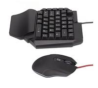 Ejoyous One Handed Keyboard Mouse Combo, 39 Keys RGB Backlit | 4-Level DPI 800 to 2400, Ergonomic Curved Wrist Rest, Anti-Ghosting Membrane Keys, USB Plug and Play, Gaming Desktop Setup