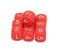 Ejoyous Pack of 20 6-sided Dice for Board Games Plastic Number Dice 16mm with Rounded Corners for Math Lessons and Games (Red)