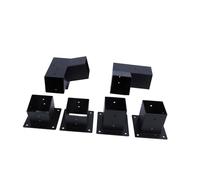 Ejoyous Pergola Brackets Set 6pcs, Heavy Duty 3 Way Corner Brackets Base Bracket 15° Sloping Top Mount Bracket 4x4 Post Bracket Fence Post Support, for Gazebos Patio Pergolas Fence