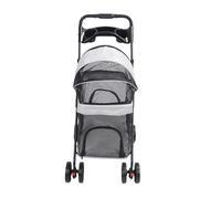 Ejoyous Pet Stroller Metal Foldable Dog Stroller 4 Wheels One Click Folding with 180° View Window 3 Way Sunshade Cup Holder for Travel Walking with Cats and Dogs (Gray)