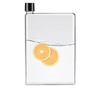 Ejoyous Plastic Flat Water Bottle, 750ml A5 Leak Proof Water Drinking Bottle Portable Plastic Transparent Slim Travel Mug Cups for Home Office Outdoor Camping Hiking Sports Activity(white)